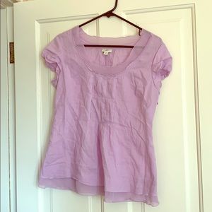 Light linen j Jill top in lilac size 8 with zipper